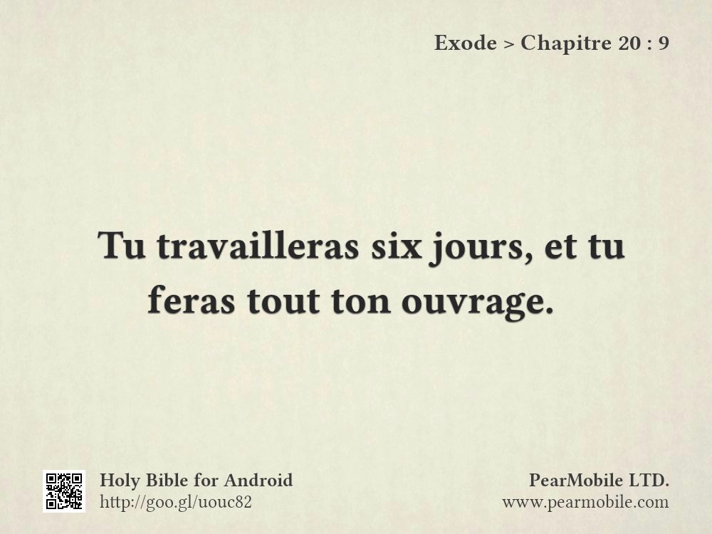 Exode, Chapitre 20:9